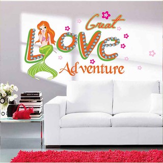 Decal dán tường Nàng tiên cá Love