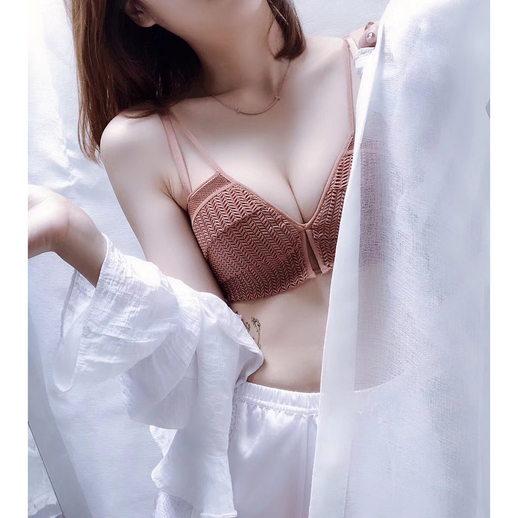 Bộ Đồ Lót Nữ Không Gọng Đan Cách Điệu Nâng Ngực | BigBuy360 - bigbuy360.vn