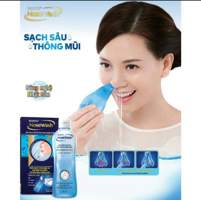 Bộ sp rữa mũi ROHTO NOSEWASH 400ml