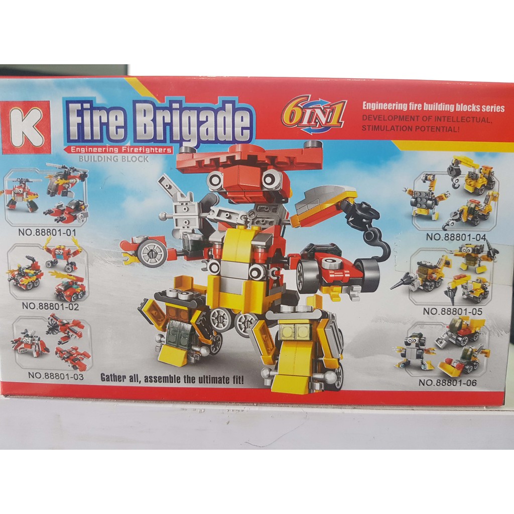 Bộ đồ chơi lắp ráp robot 6in1 88801