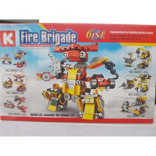 Bộ đồ chơi lắp ráp robot 6in1 88801