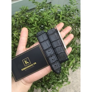 Dây đồng hồ HUB lót da đen tặng kèm tovit thay dây size 19 25 22 ảnh thật kèm video