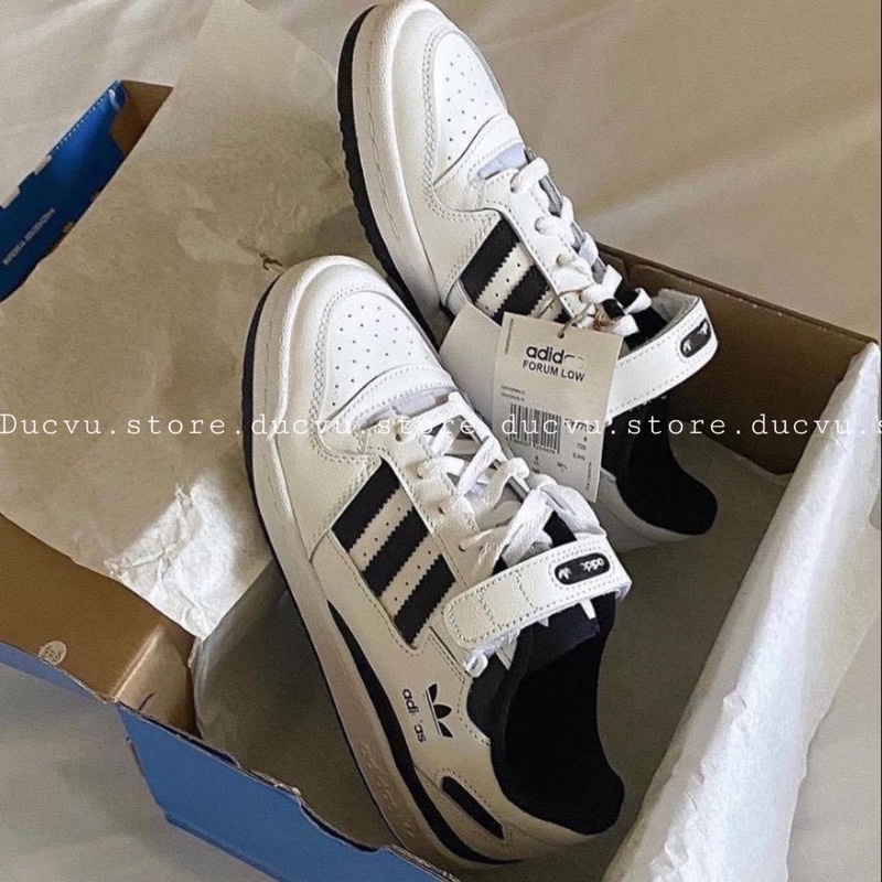GIÀY ADI.DAS FORUM LOW TRAINERS BLACK WHITE DA THẬT LAI AU [ FULL BOX + FREE SHIP ]