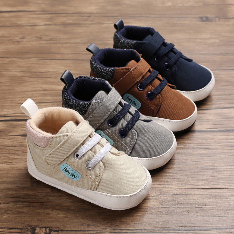 Giày Sneaker Đế Mềm Chống Trượt Cho Bé Trai 0-18 Tháng Tuổi