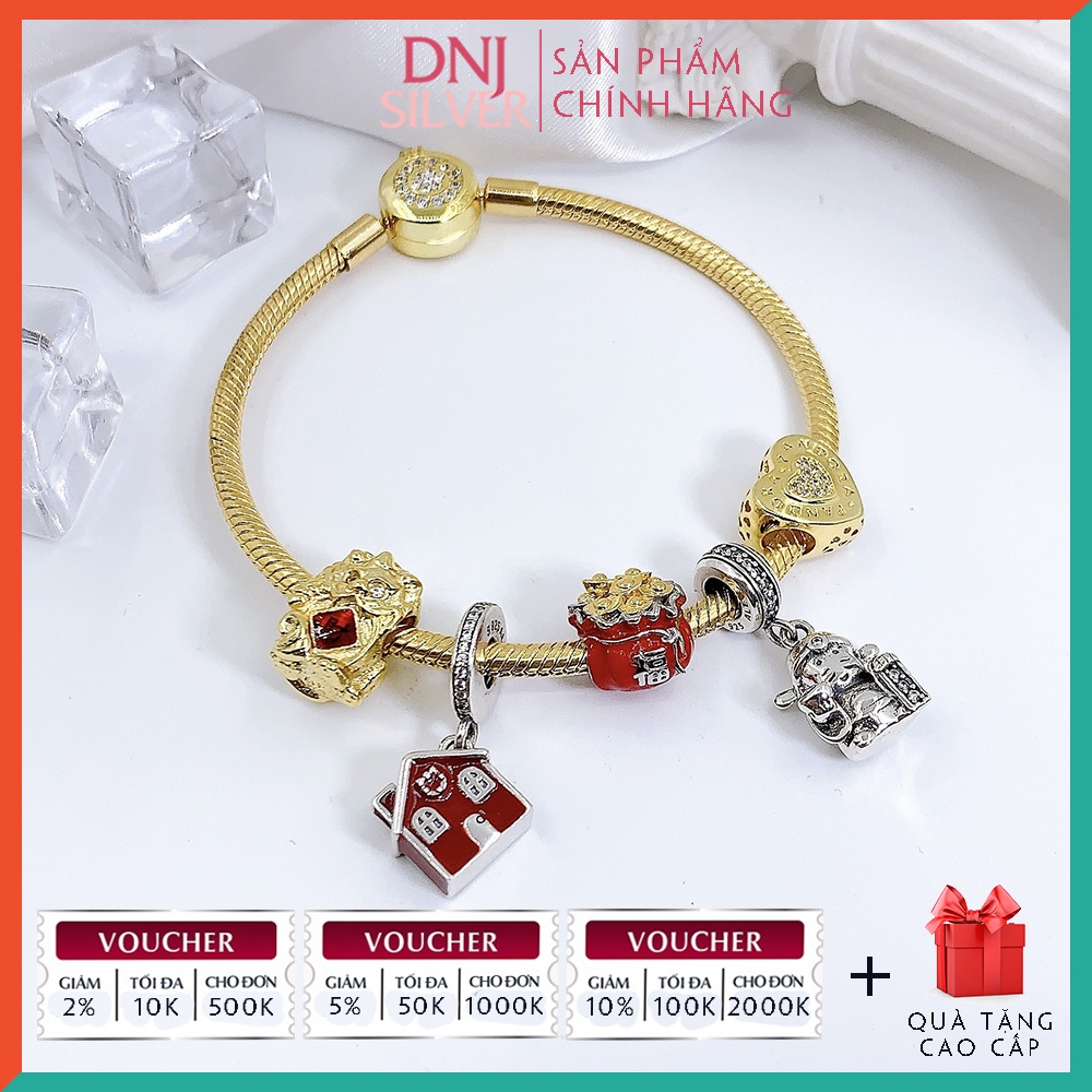 Vòng tay bạc 925 cao cấp - Vòng tay charm bạc Tài Lộc Cát Tường Vạn Sự Bình An, mang ý nghĩa may mắn - DNB041