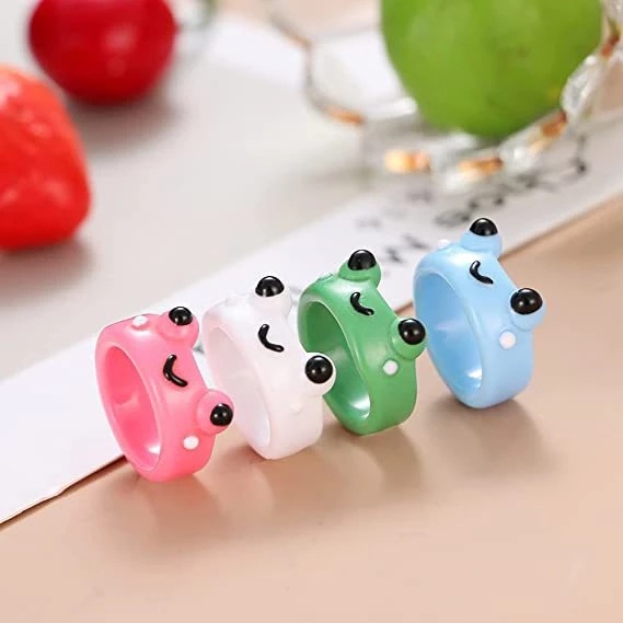 Nhẫn Thời Trang Hình Chú Ếch Nhiều Màu Đơn Giản Cho Nam Và Nữ