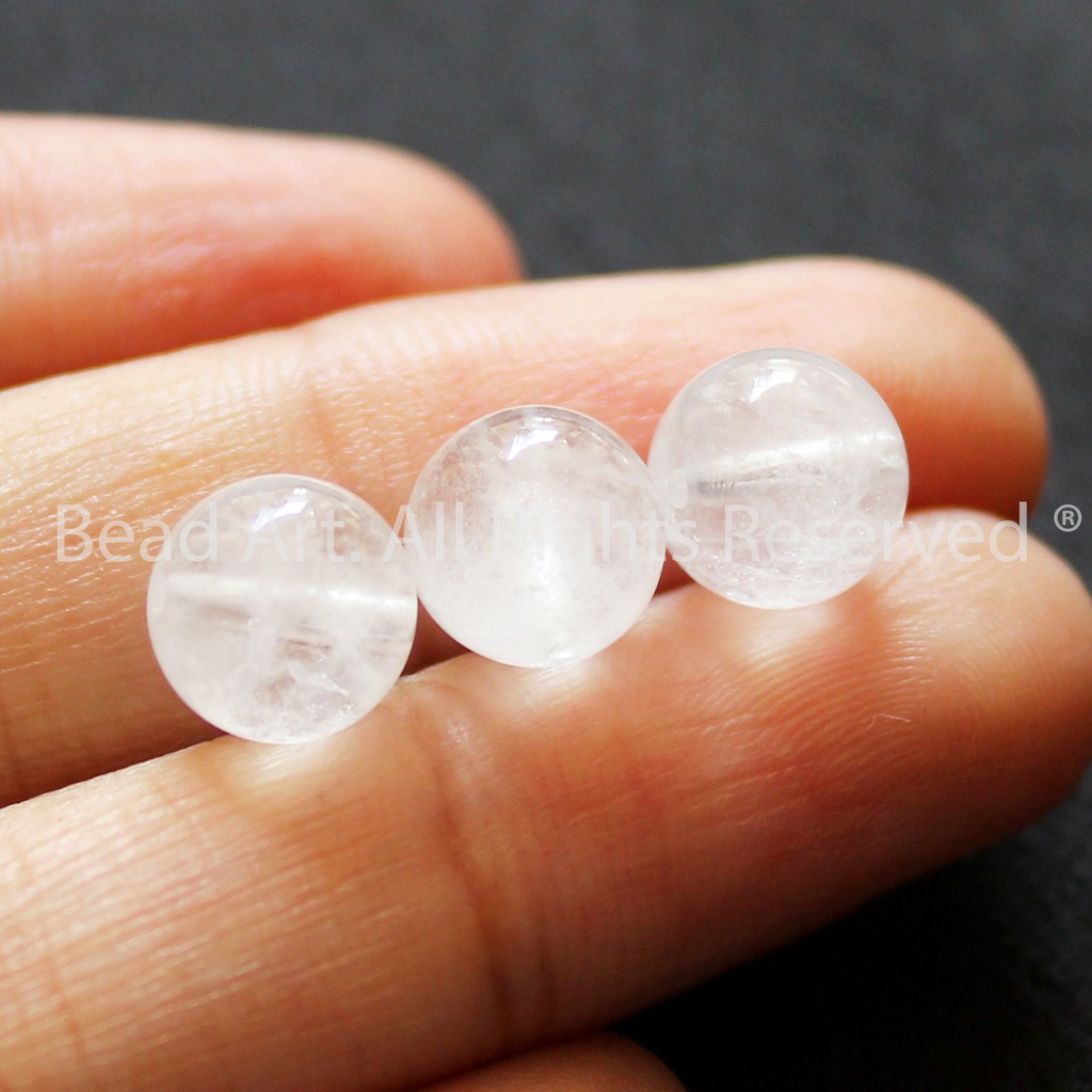 1 - 3 Hạt T.A Trắng Tự Nhiên ~8MM, Kim, Thuỷ, Phối Vòng Tay Phong Thuỷ, Chuỗi Hạt, Trang Sức (Loại A) S50