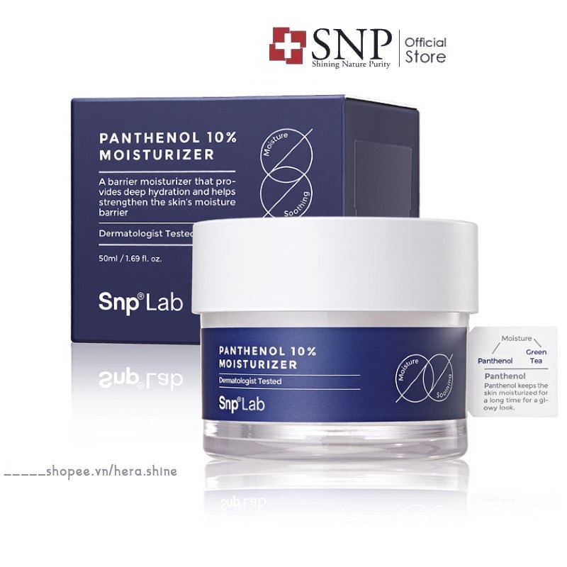 Kem Dưỡng Ẩm Chuyên Sâu SNP LAB Panthenol 10 Moisturizer Cho Da Luôn Ẩm Mềm Mịn 50ml