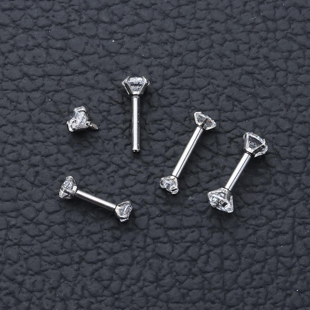 Khuyên Tai Thép Phẫu Thuật MIH Tragus|Khuyên Xỏ Tai Prong CZ Tragus Helix