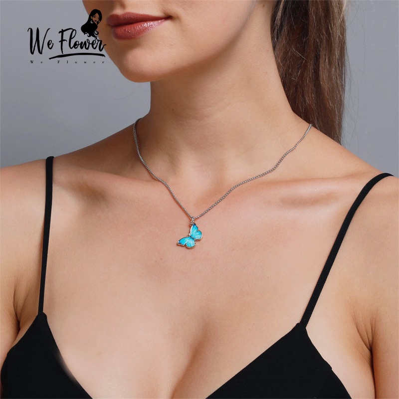 We Flower Vòng tay / Dây chuyền Bướm nữ thời trang vòng tay bạc nữ vòng tay đôi bạn thân vòng tay may mắn vòng tay nữ dễ thương