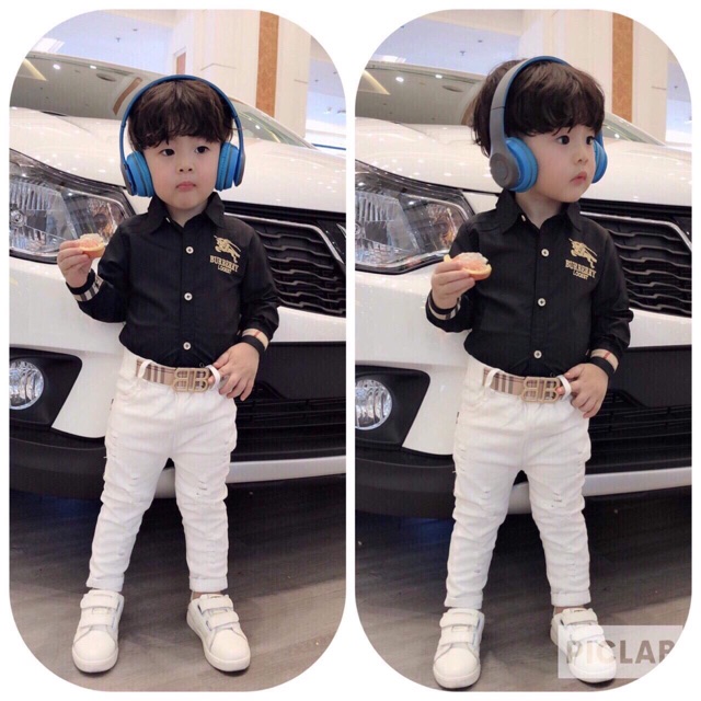 Áo sơmi đen chất siêu đẹp size 10-34kg