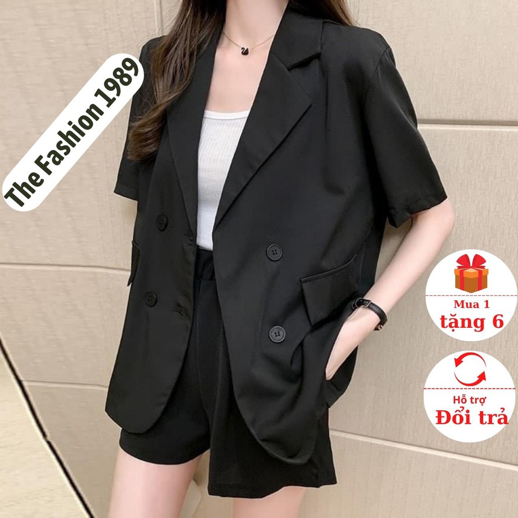 [QUÀ TẶNG DâY BUỘC TÓC BẠN NHÉ] Áo blazer CỘC TAY chất voan - Áo vest tay ngắn phong cách Hàn Quốc sang chảnh