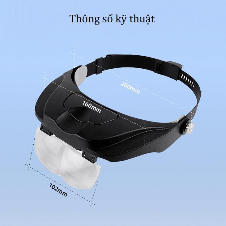 Kính lúp đeo đầu có đèn 4 thấu kính phóng đại 1.2x-3.5x dễ dàng thay thế MV-F