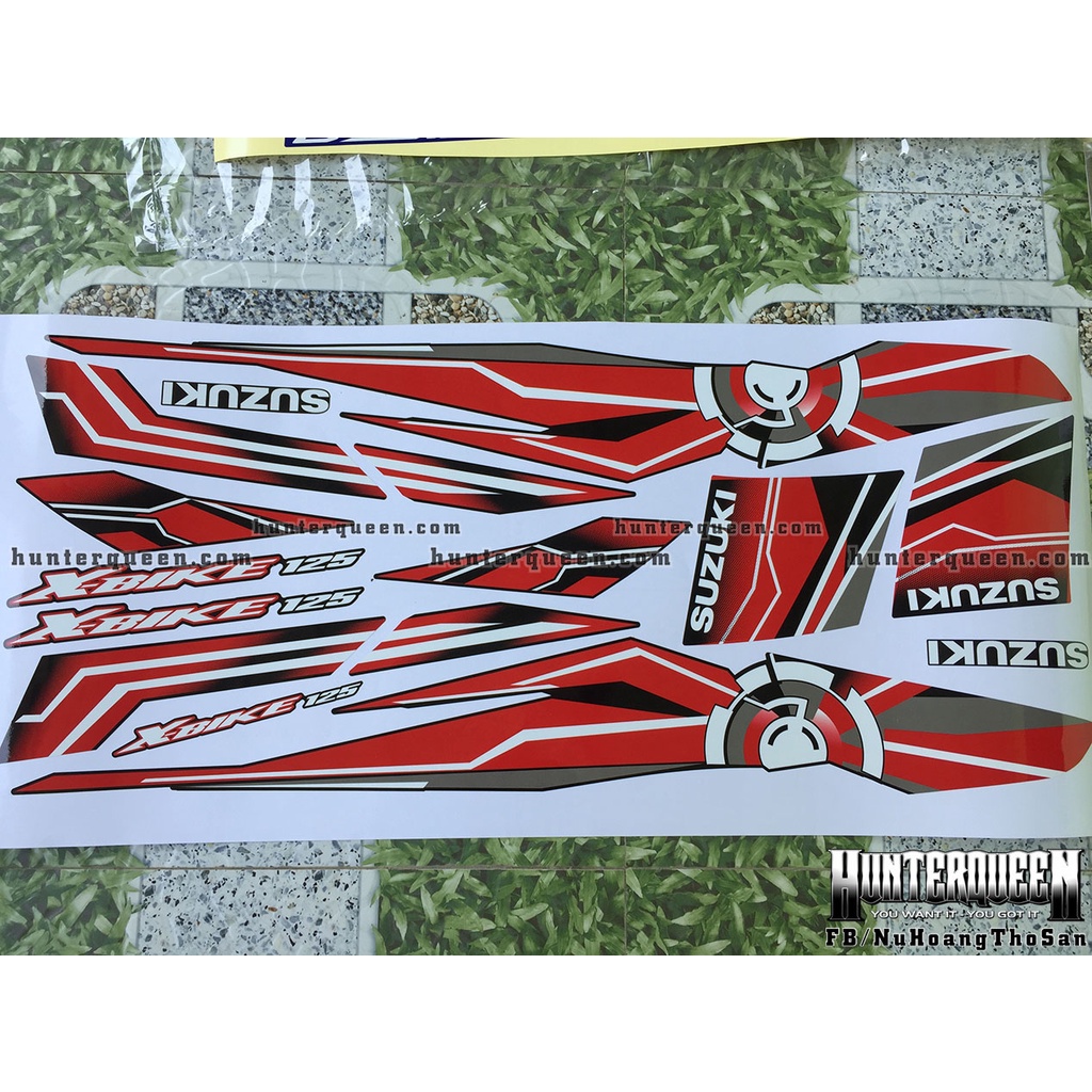 Tem chế X Bike đen đỏ. Thay đổi màu sắc và chi tiết theo yêu cầu. Sắc nét, bền màu