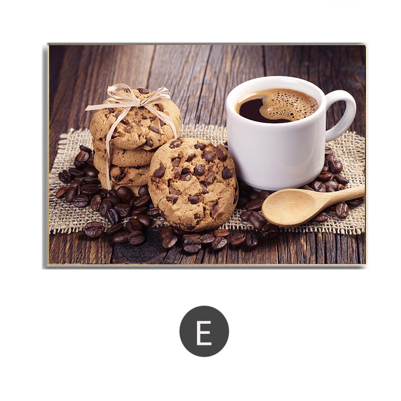 Tranh Vải Bạt Treo Tường In Hình Tách Cà Phê Hiện Đại Trang Trí Nhà Bếp