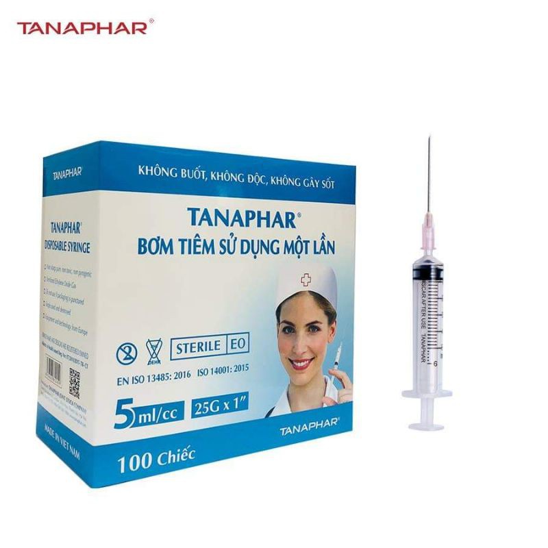 BƠM TIÊM VÔ TRÙNG 5ML TANAPHAR