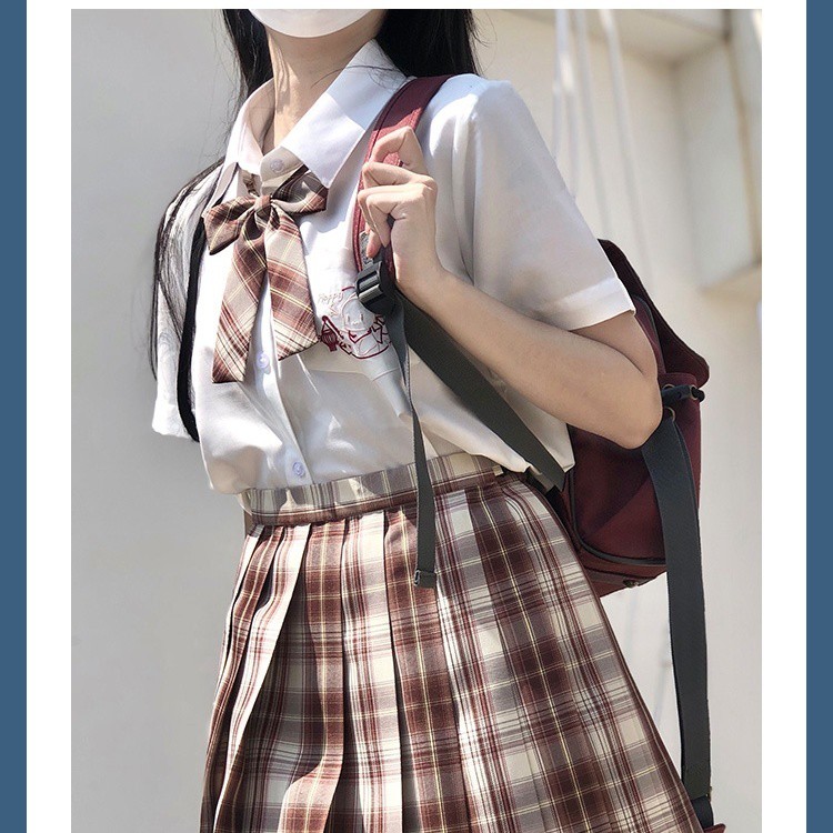 Áo Sơ Mi Đồng Phục Tay Dài Màu Trắng Phong Cách Nhật Bản Thời Trang Mùa Hè Cho Nữ May 8