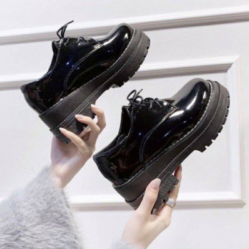 Giày bốt da bóng cổ thấp cao cấp kiểu dáng Hàn | BigBuy360 - bigbuy360.vn