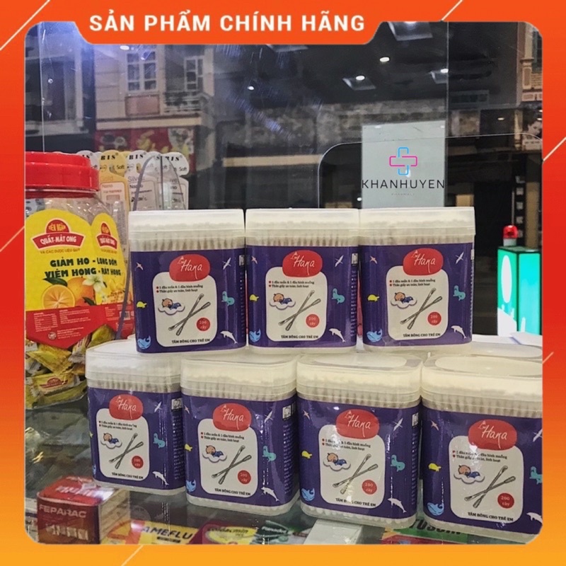 Tăm bông Hana trẻ em , 1 đầu ngoáy , 1 đầu muỗng