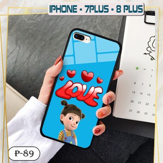 Ốp lưng kính 3D iPhone 7 Plus/ 8 Plus-cute