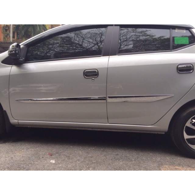 Nẹp Sườn Mạ Crom Cao Cấp  Xe Wigo 2018-2020