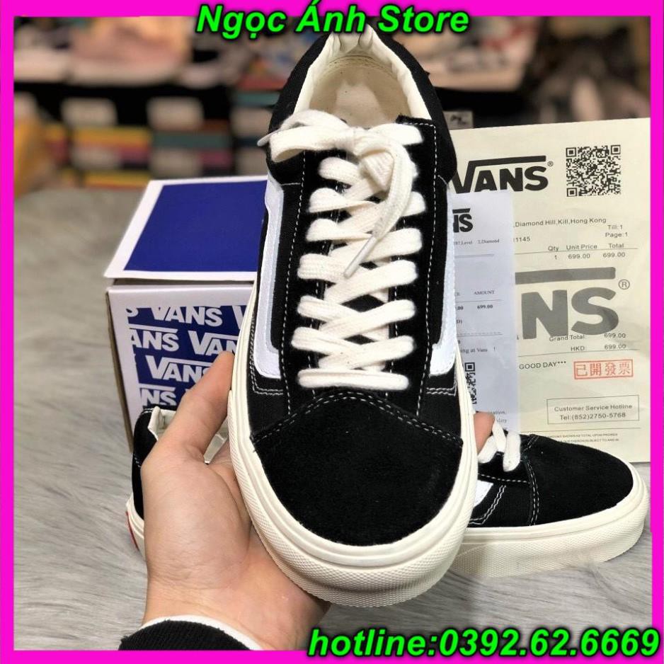 Giày thể thao sneaker cổ thấp đen trắng mũi nỉ hàng 11shop NGỌC ÁNH