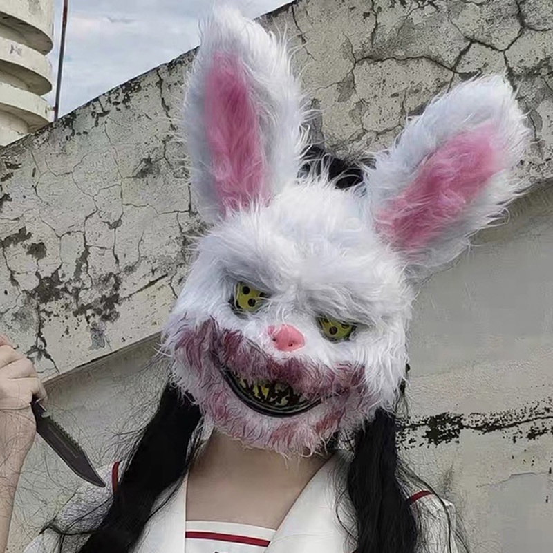 Mặt Nạ Hóa Trang Haunted House Handmade Hình Đầu Gấu Kinh Dị Cho Lễ Halloween