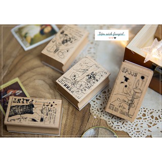 Dấu gỗ vintage retro công cụ