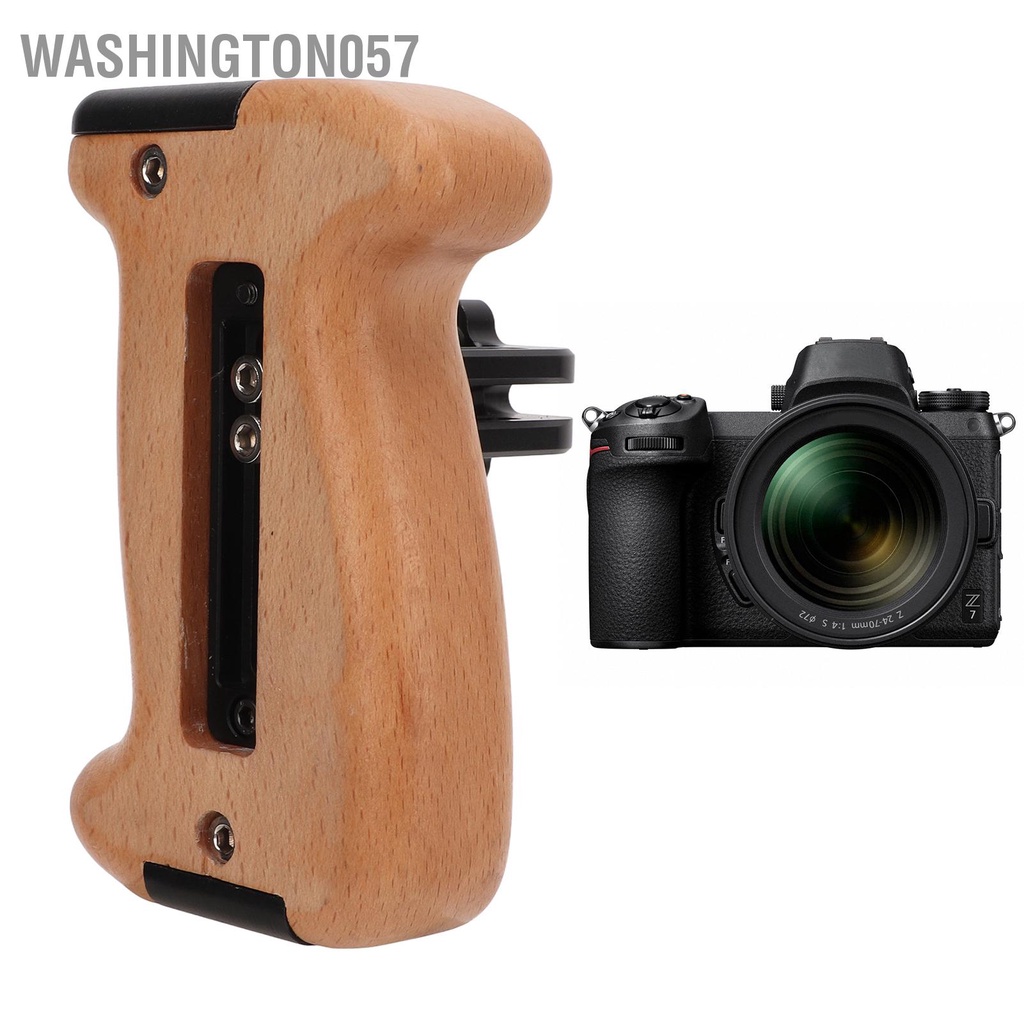 Hình ảnh Washington057 Tay cầm máy ảnh Lồng tay DSLR trên cùng bằng gỗ với Giá đỡ giày lạnh Đa năng Micrô lấp đầy ánh sáng #2