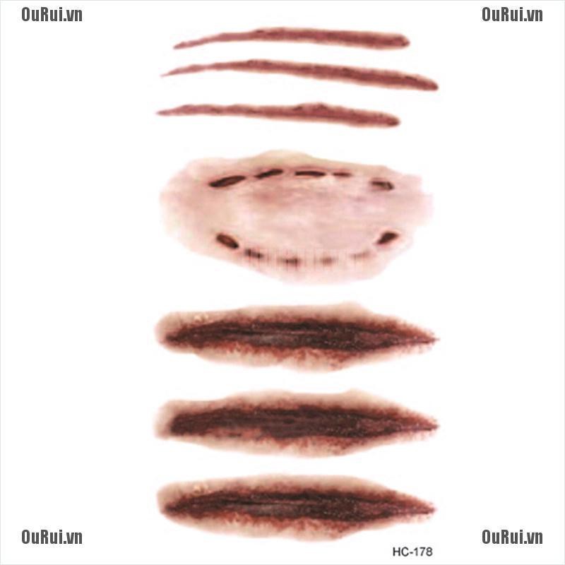 Set 2 Hình Xăm Dán Tạm Thời Phong Cách Halloween