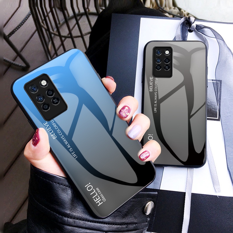 Ốp Điện Thoại Kính Cường Lực Màu Gradient Cho Infinix Note 10 Pro Note10