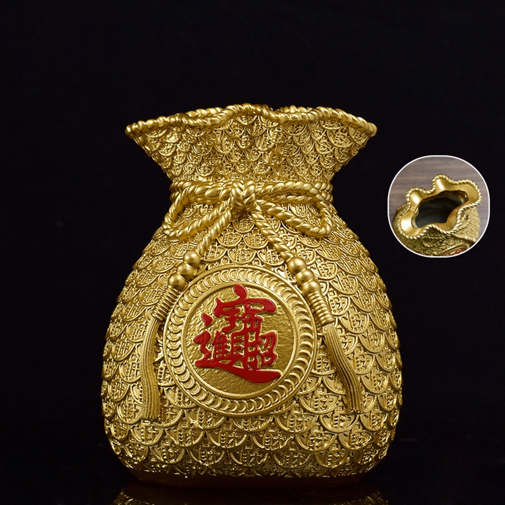 Ống heo tiết kiệm hình túi tiền sáng tạo bằng nhựa resin