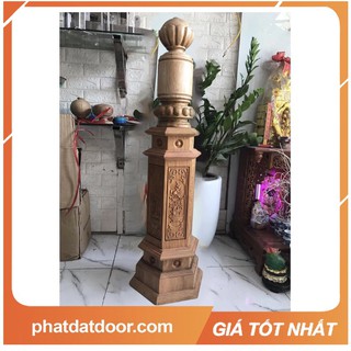 (Sale)-Trụ Cái Cầu Thang Gỗ Lim Nam Phi Hình Lục Lăng