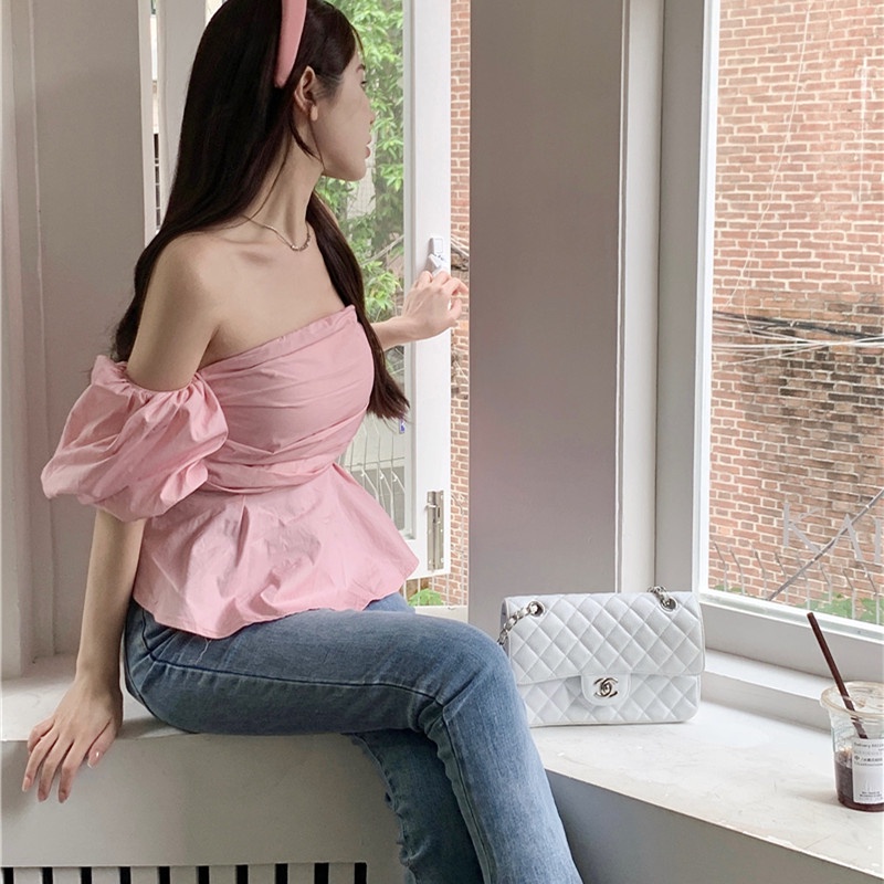 Áo Nữ Trễ Vai Ngắn Tay Thời Trang Quyến Rũ