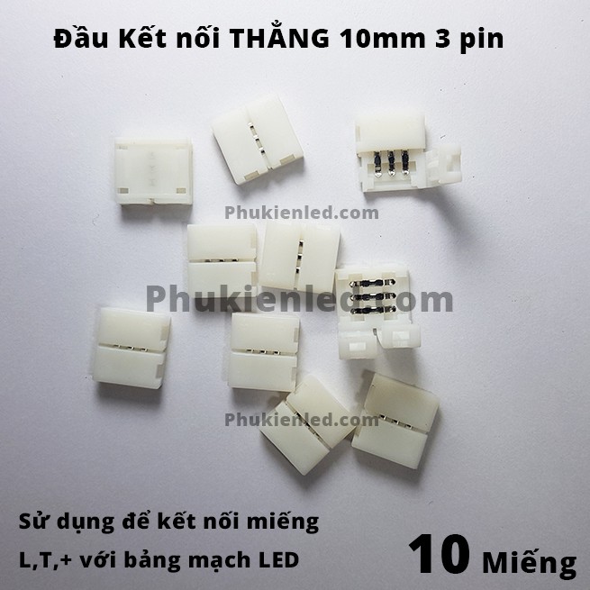 10 đầu kết nối Led chữ L, chữ T, chữ Thập Đầu loại 10mm 3pin – sử dụng cho dây led 2811, 2812 loại Full Color