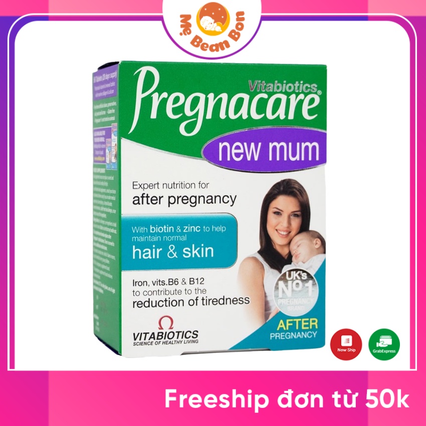 vitamin Vitabiotics Pregnacare New Mum của Anh 56 viên cho mẹ bầu sau sinh hỗ trợ tuyến sữa làm giảm rụng tóc làm đẹp da