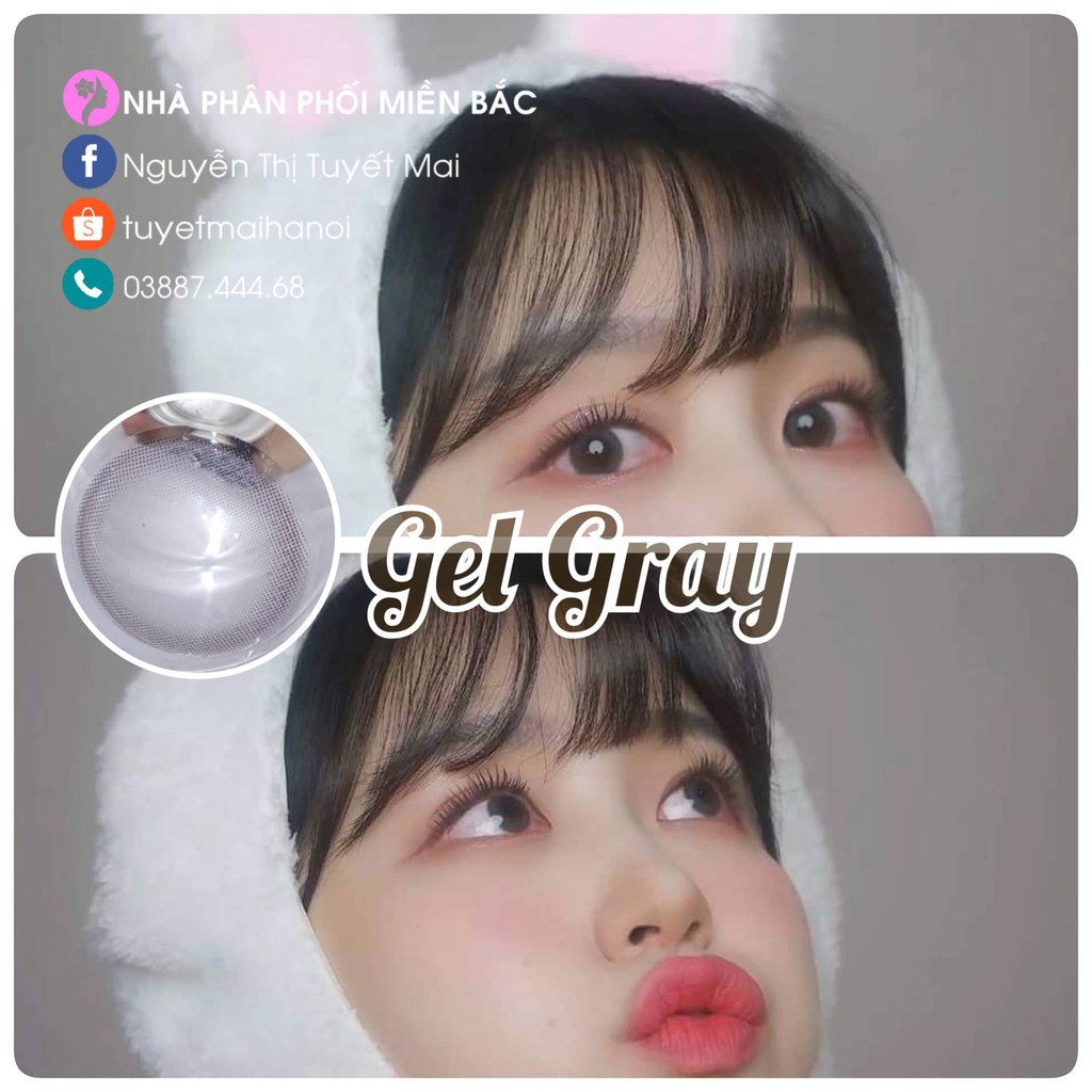 [ Ảnh Thật ] Lens Cận Màu Xám Tự Nhiên Không Giãn Gel Gray 14mm - Kính Áp Tròng Hàn Quốc Vassen Sexy Me