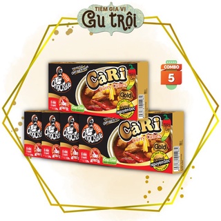 Combo 5 Hộp Viên Gia Vị CÀ RI GOLD CAY Ông Chà Và 120g
