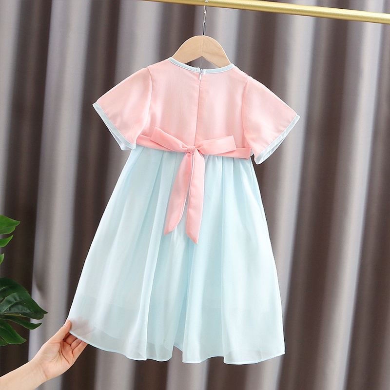 Đầm Sườn Xám Phong Cách Cổ Điển Thời Trang Mùa Hè Cho Bé Gái