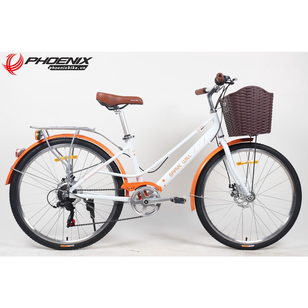 Xe đạp nữ Bravewill khung nhôm 26inch phanh đĩa