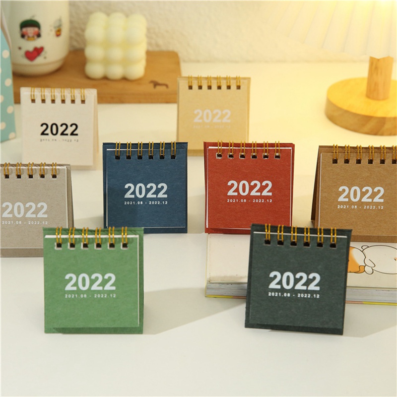 Lịch Để Bàn 2022 Mini Bằng Giấy Kraft Dùng Ghi Chú Hàng Ngày