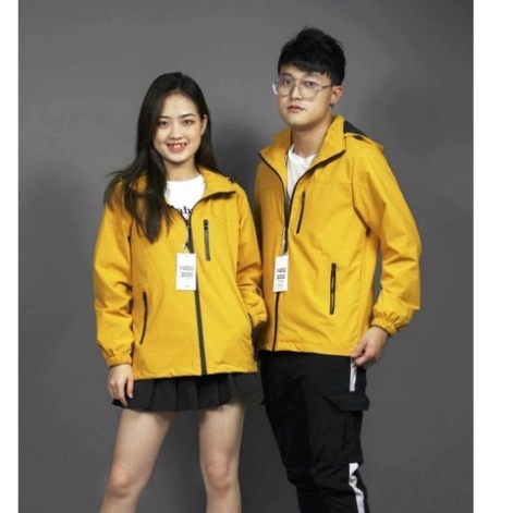 Áo khoác gió nam nữ có mũ cao cấp 2 lớp, chất liệu gió tráng bạc chống tia UV chống nắng ngăn gió HN01