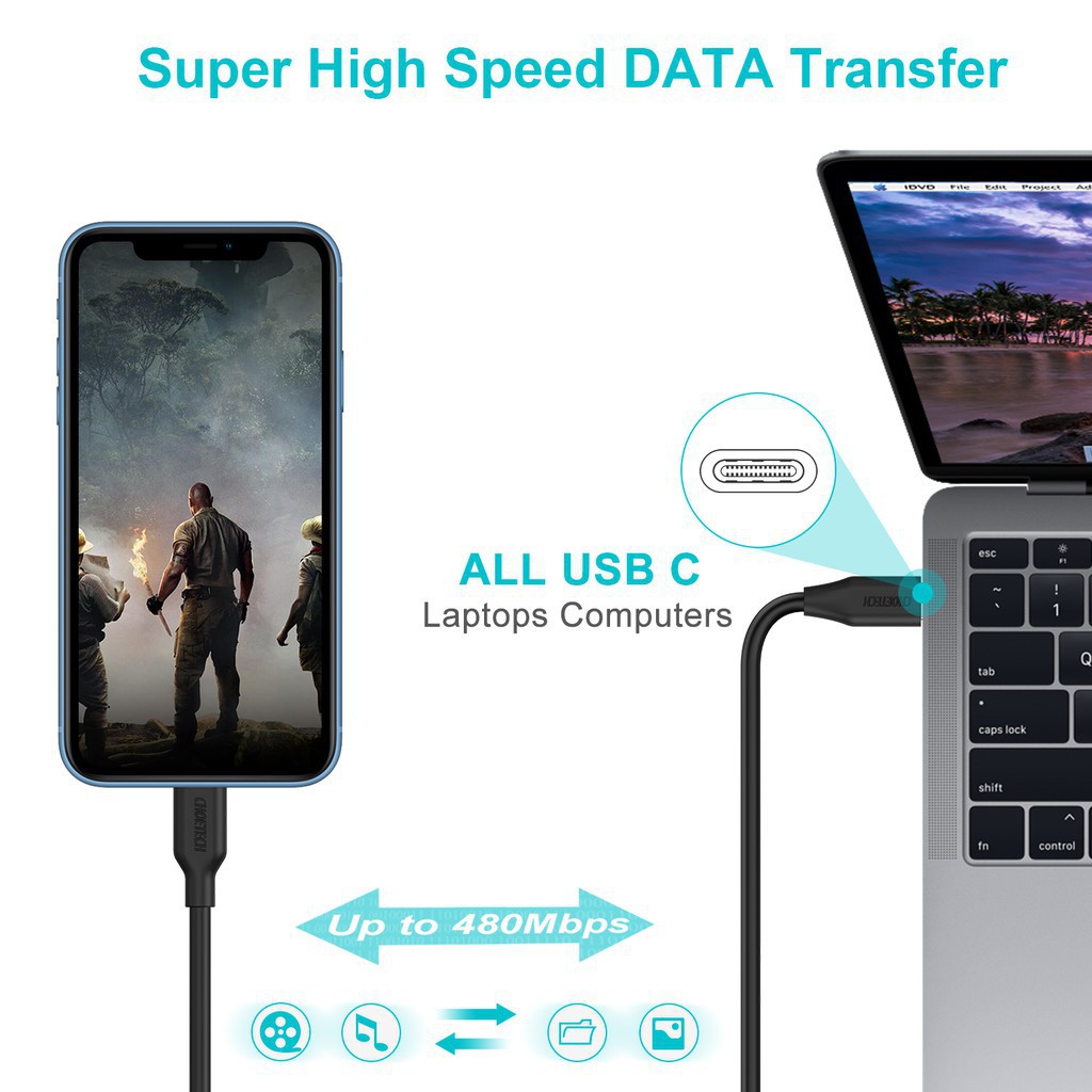 Dây cáp sạc nhanh 30W chuẩn PD 3.0 Type-C to Lightning dài 180cm hiệu CHOETECH IP0036 cho iPhone / iPad - Chính hãng