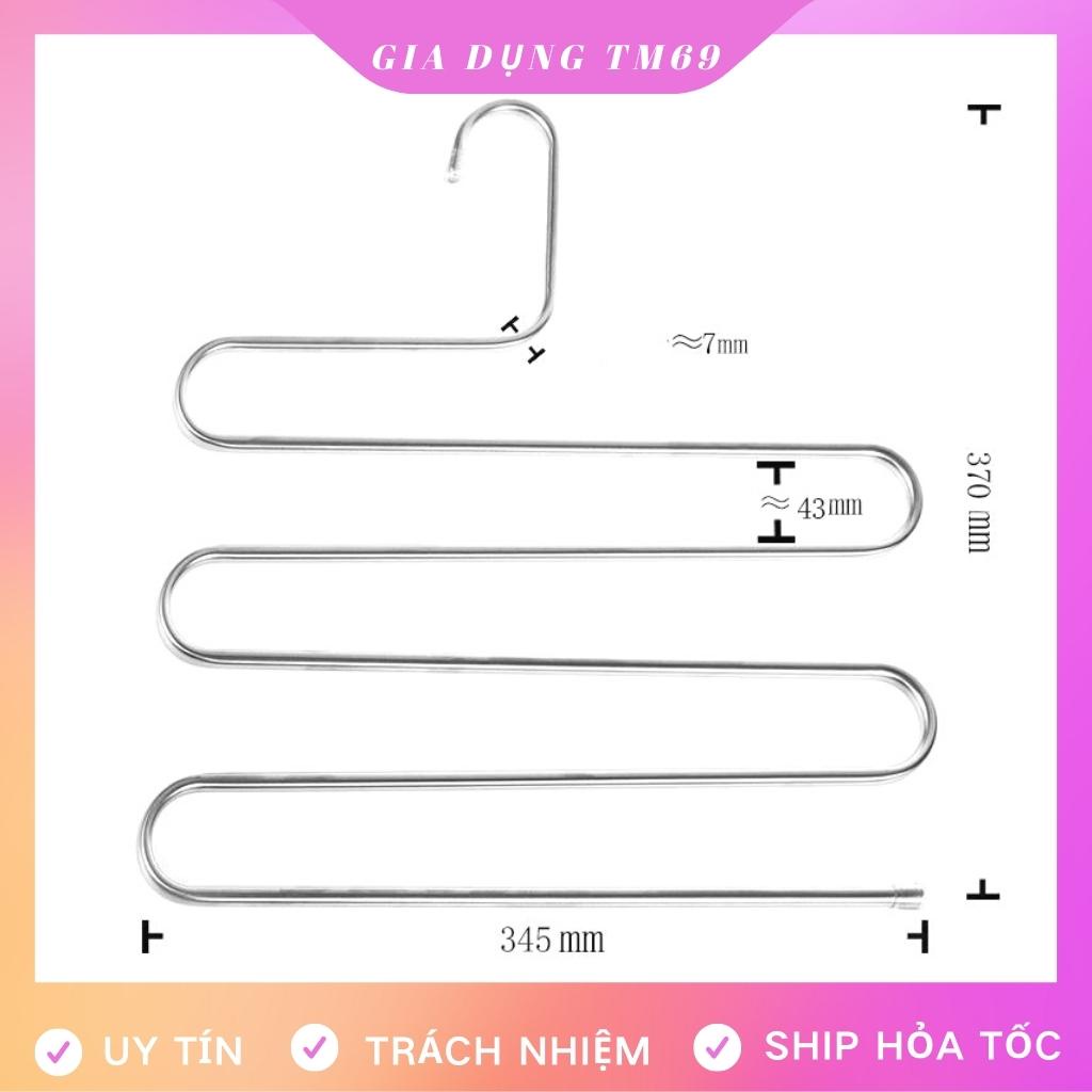 Móc Treo Quần Áo Đa Năng Inox Thông Minh Người Lớn 5 Tầng, Mắc Quần Áo Treo Đồ Khăn Cà Vạt Tiện Gọn