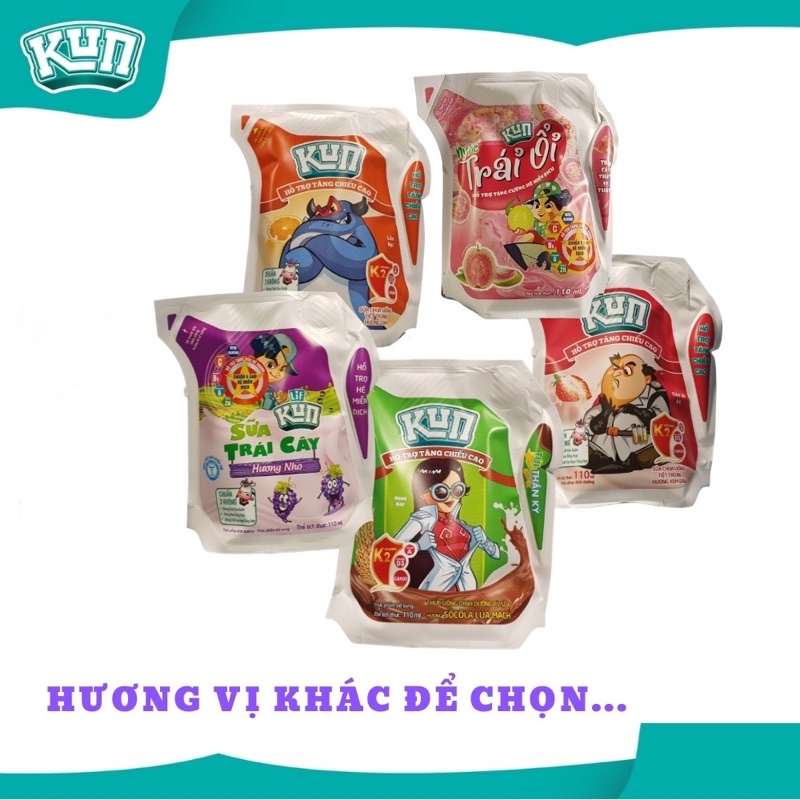 Thùng 24 túi Kun 110ml (các hương vị)