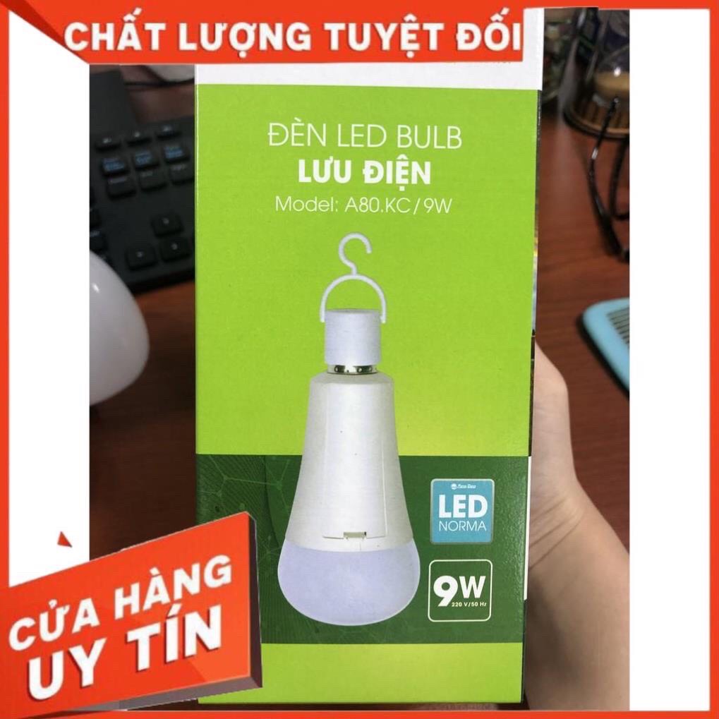 Bóng đèn lưu điện/tích điện Rạng Đông A80.KC - Đèn LED Bulb lưu động có móc treo dùng khi cúp điện, dã ngoại