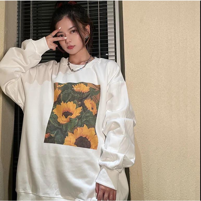 NRVP Áo Thun Nữ Dài Tay Cổ Tròn Thời Trang Hàn