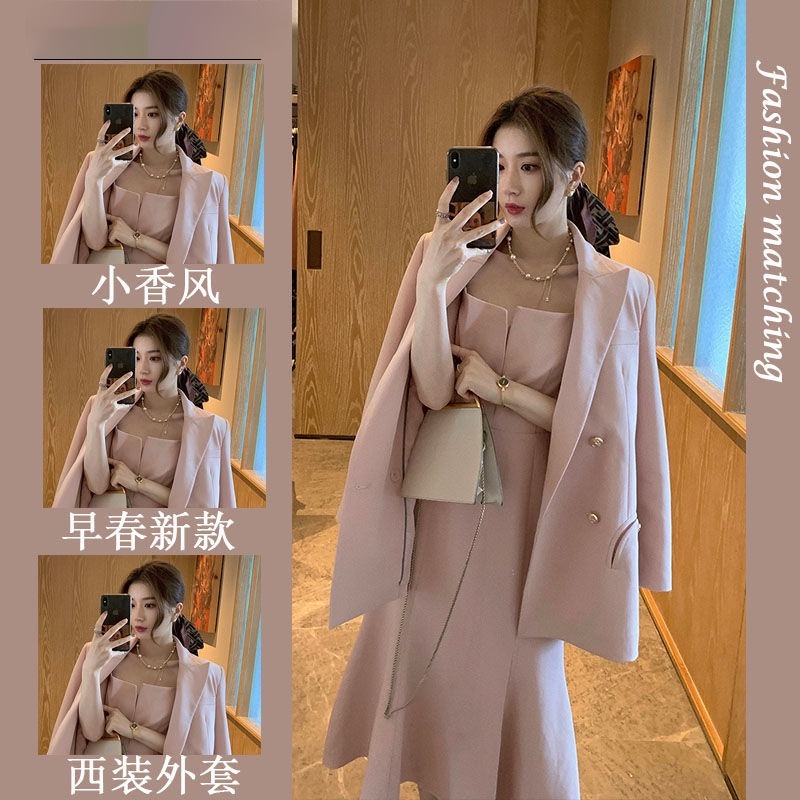 Set Áo Khoác Và Chân Váy Phong Cách Đường Phố Hàn Quốc Cao Cấp Thời Trang