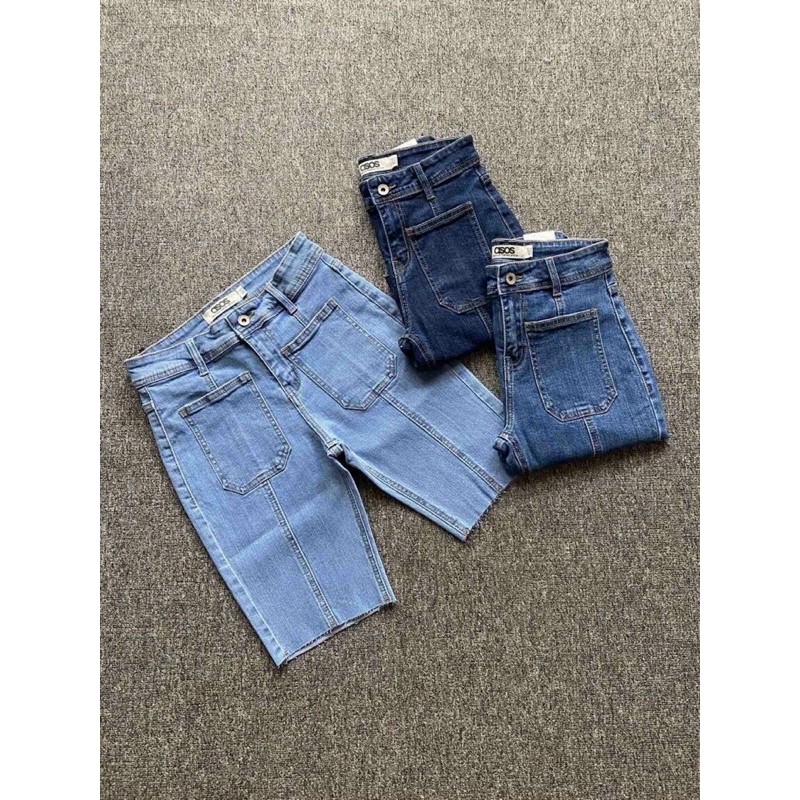 QUẦN JEANS NỮ LỮNG TÚI VUÔNG BA MÀU TÚ-TÚ .