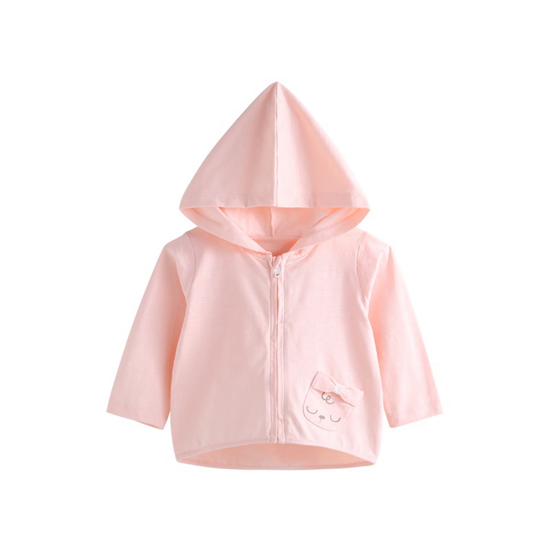 Áo Khoác Cardigan Dệt Kim Mỏng Có Mũ Trùm Đầu Hoạ Tiết Hoạt Hình Dành Cho Trẻ Em